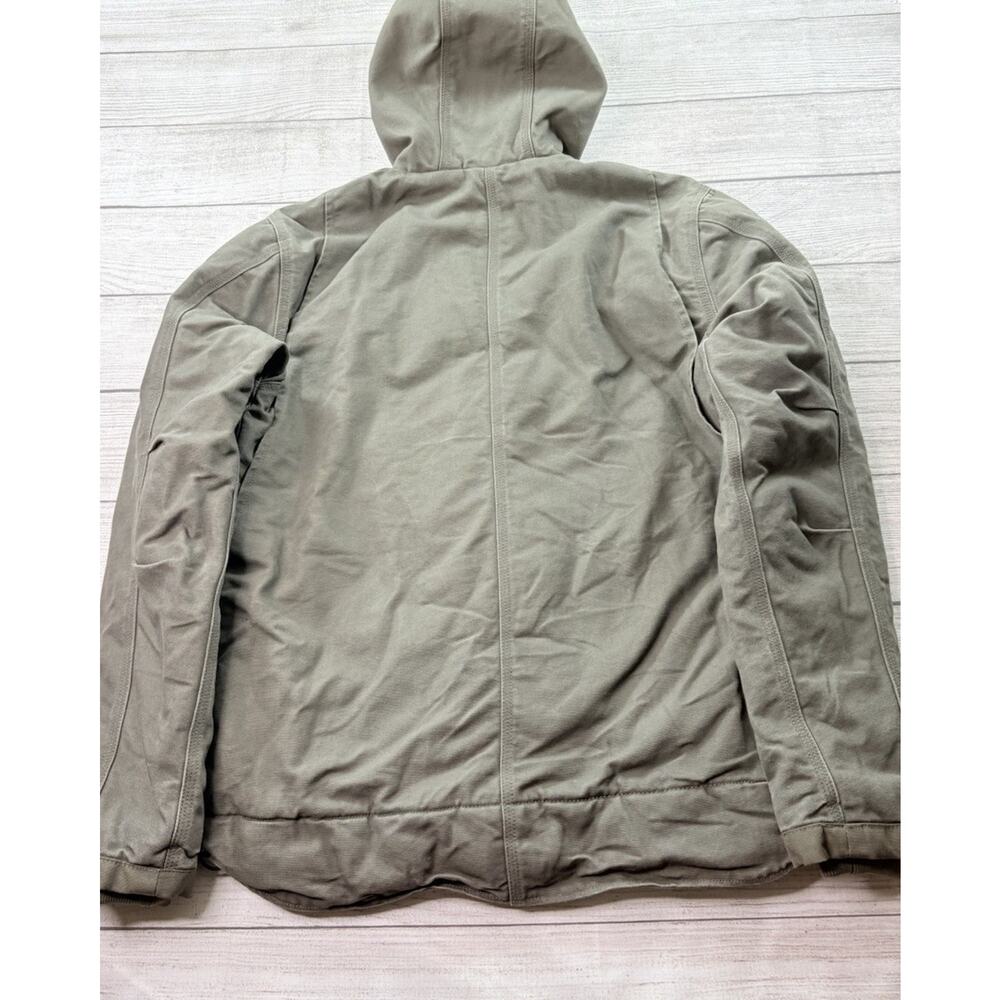 Carhartt Men’s Washed Duck Sherpa-Lined Relaxed Fit Utility Jacket Moss Size S - Picture 11 of 12